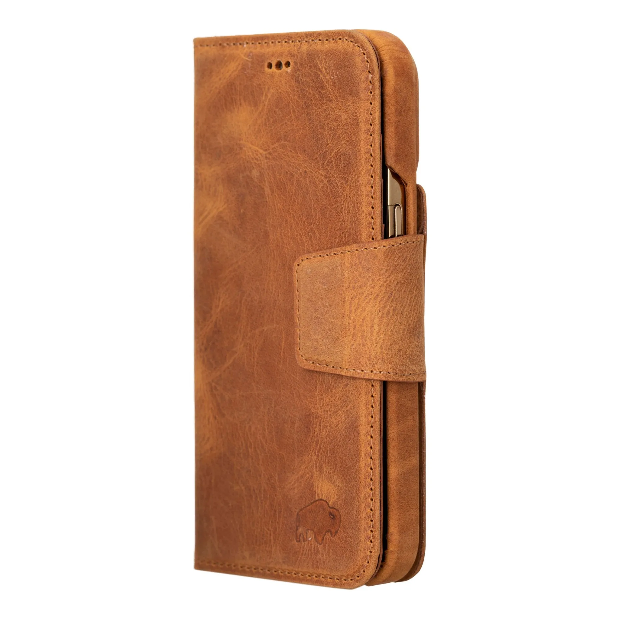 Burkley iPhone 14 Pro Max Wallet Case, Golden Brown