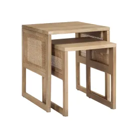 Cannes Natural Wood Nesting Side Table Set