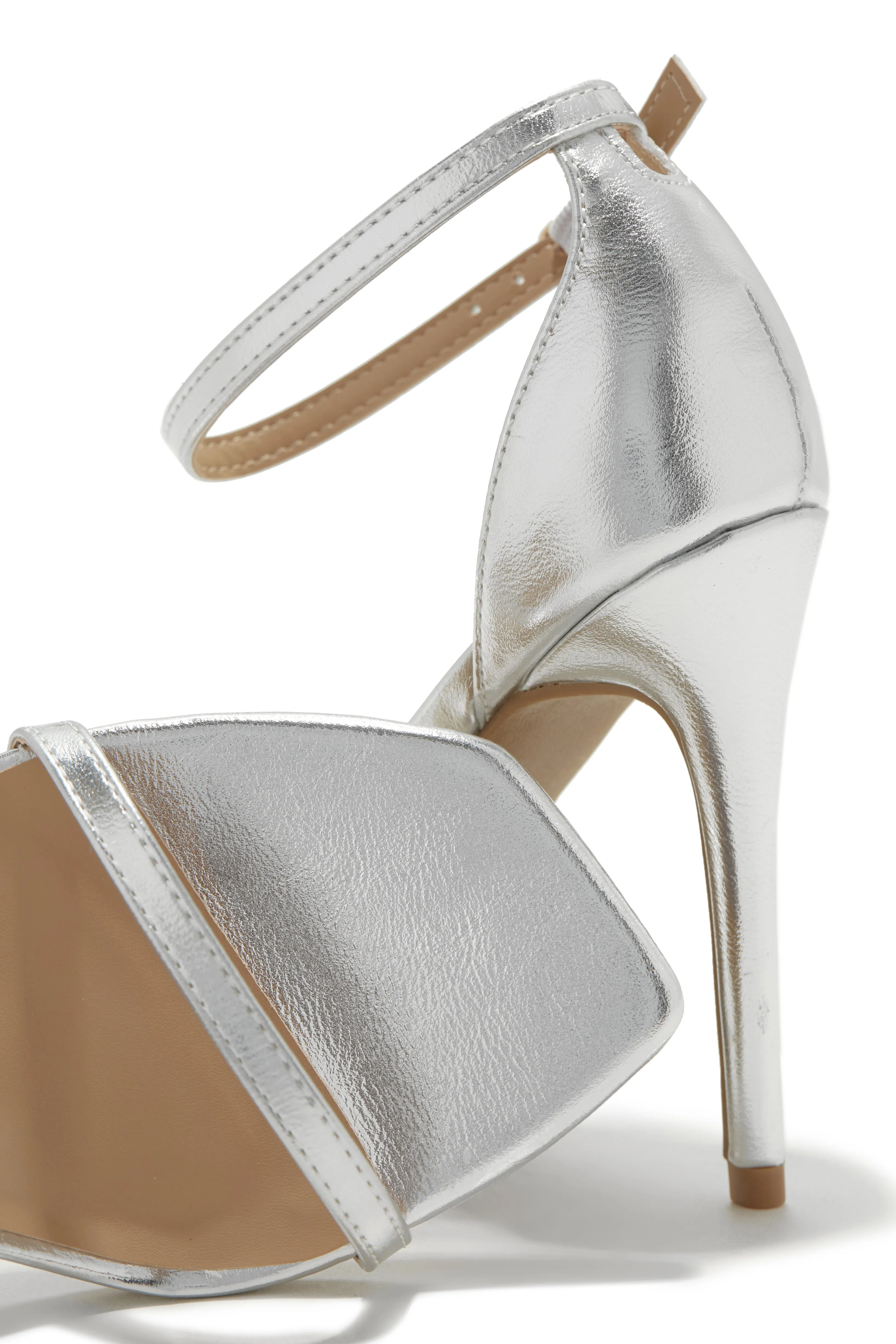 Celebrate Life Single Sole High Heels - Silver