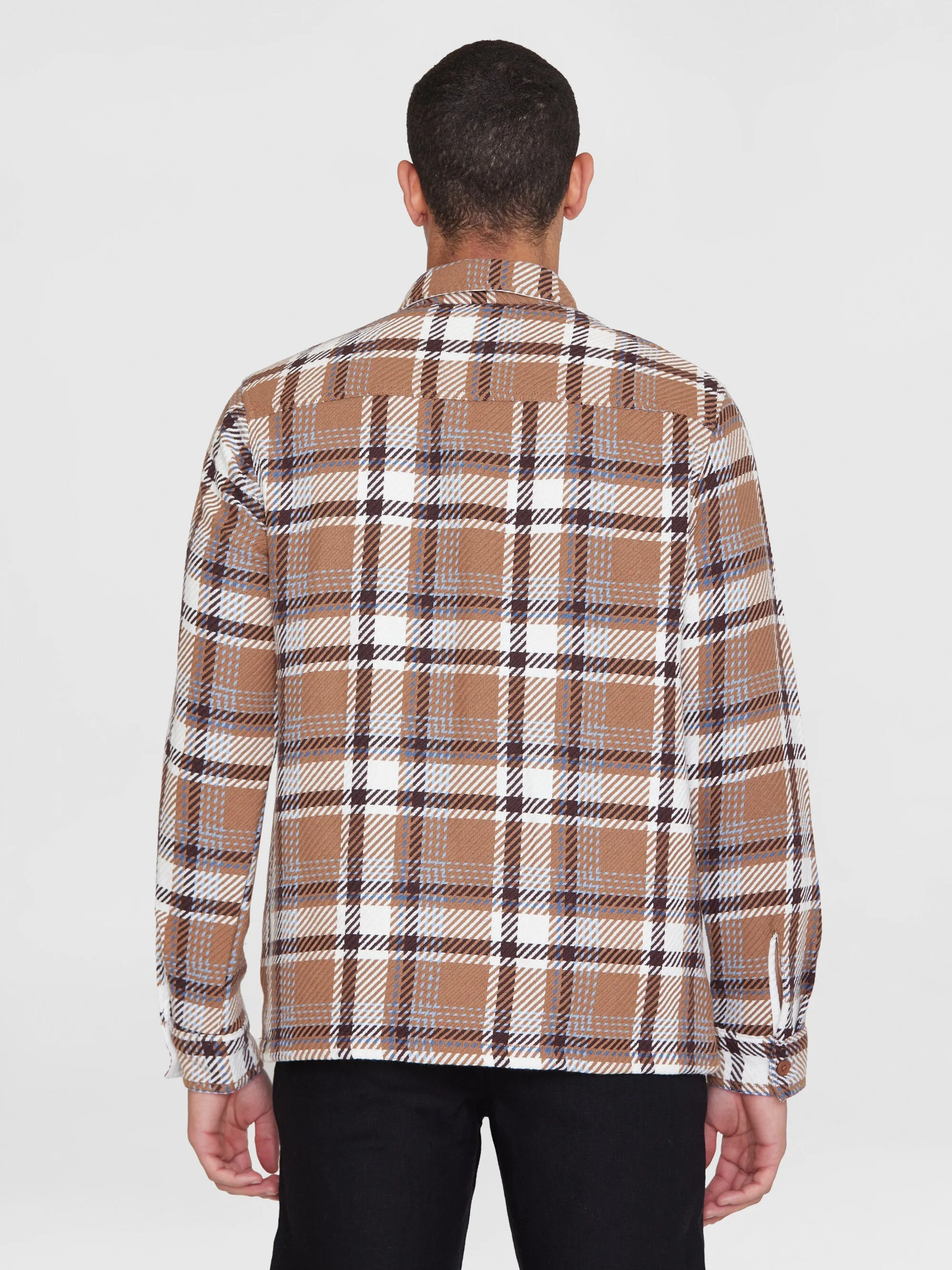 Checked overshirt - GOTS/Vegan - Brown check