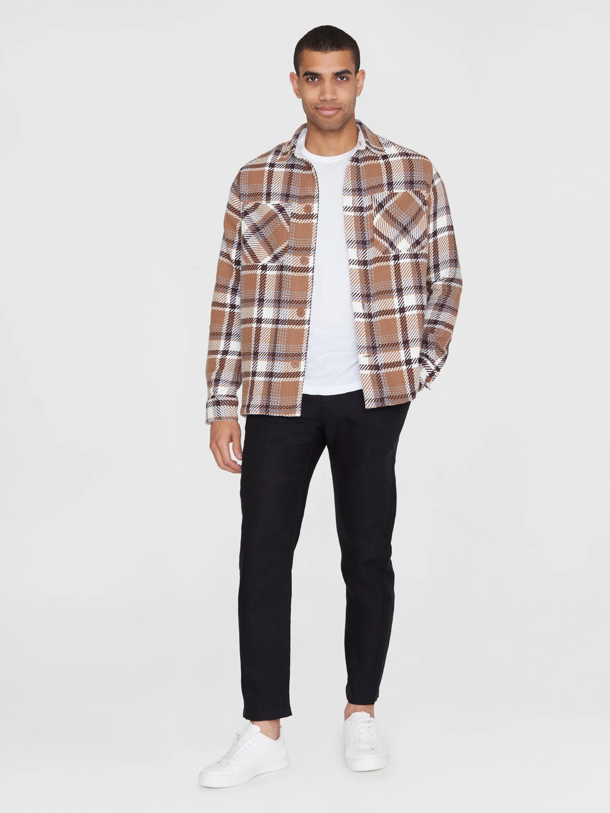 Checked overshirt - GOTS/Vegan - Brown check