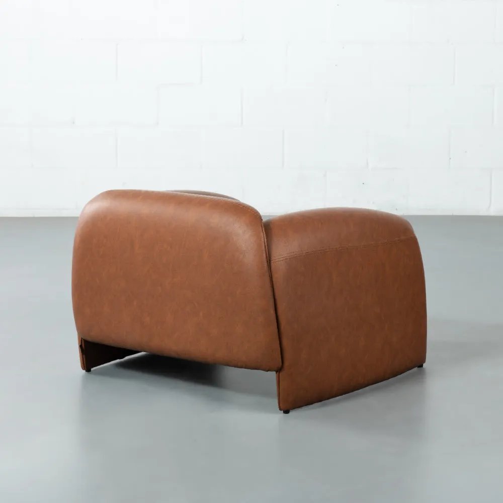 CHELSEA - Brown Leather Lounge Chair