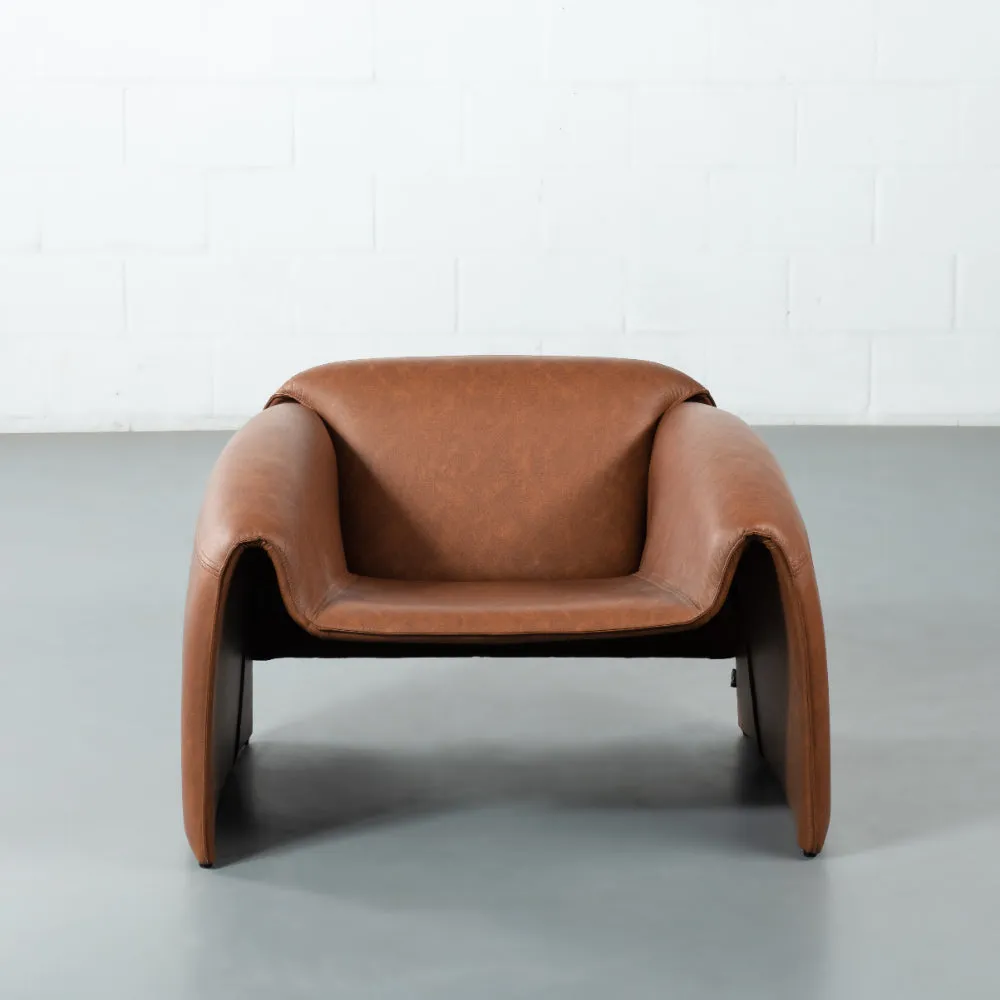 CHELSEA - Brown Leather Lounge Chair