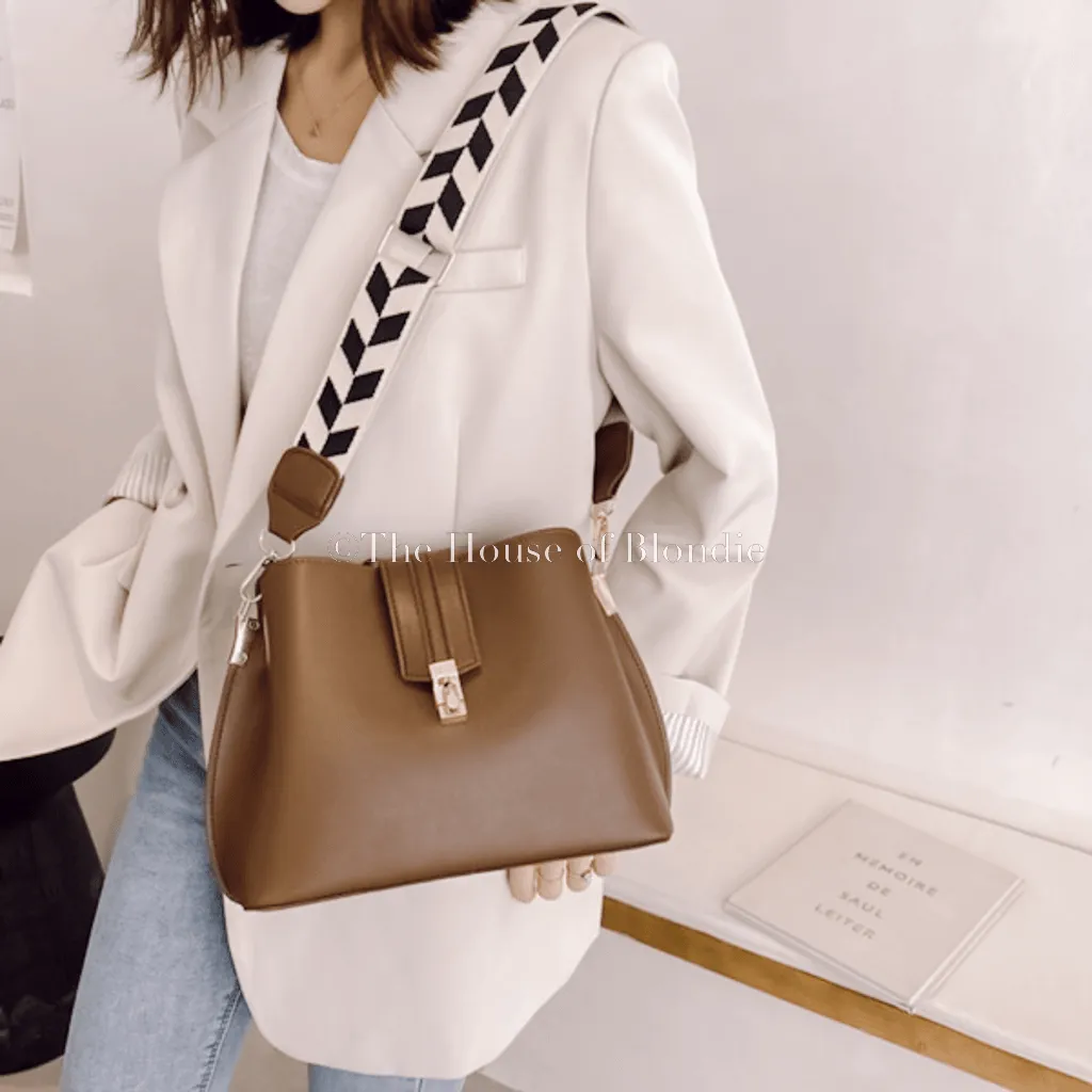 Chevron Strap Shoulder Crossbody Bag (2 COLORS)