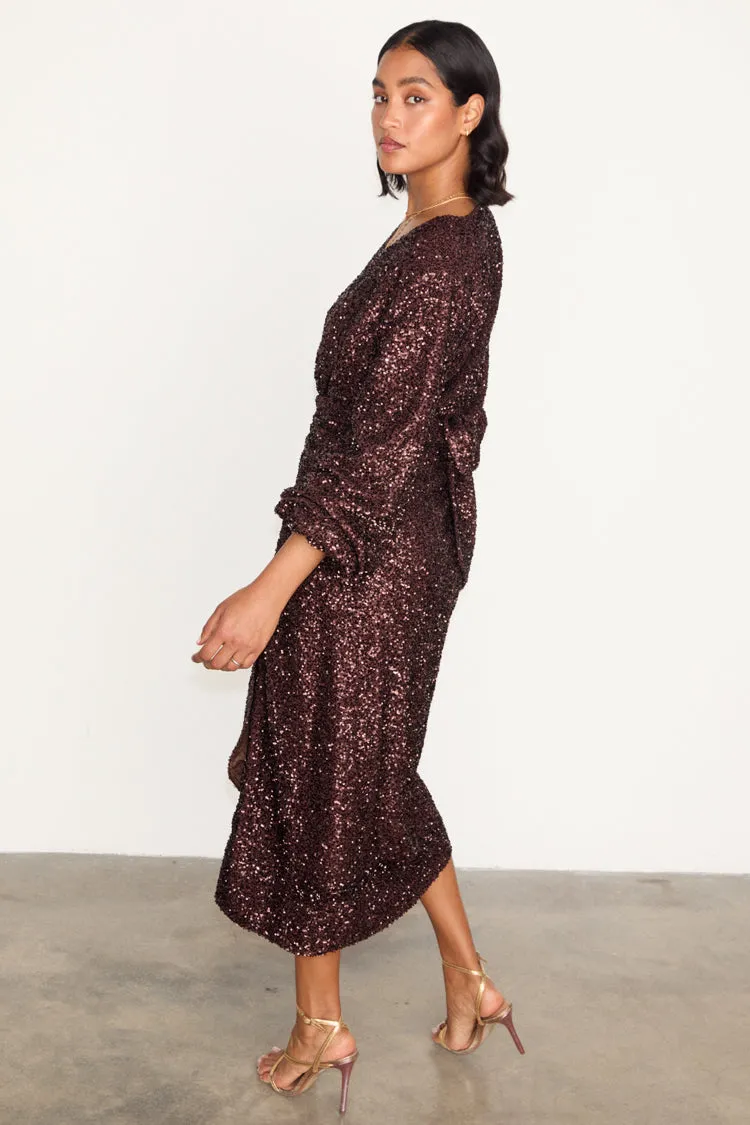 Chocolate Sequin Vienna Dress Petite