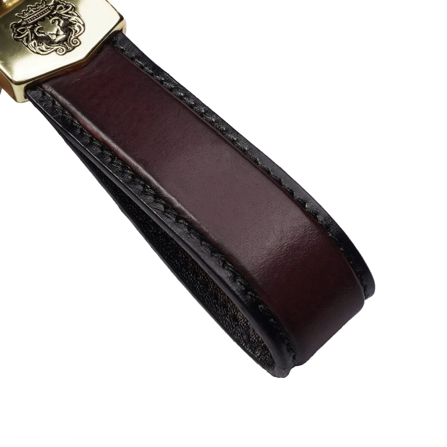 Classic Brown Leather Keychain