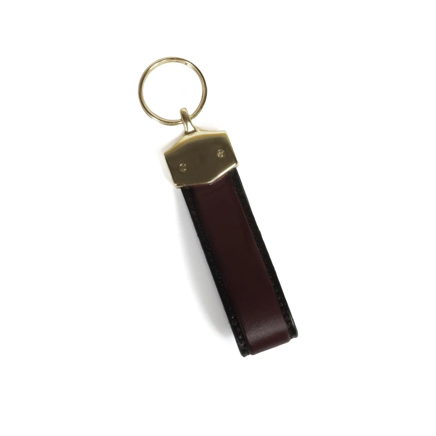 Classic Brown Leather Keychain