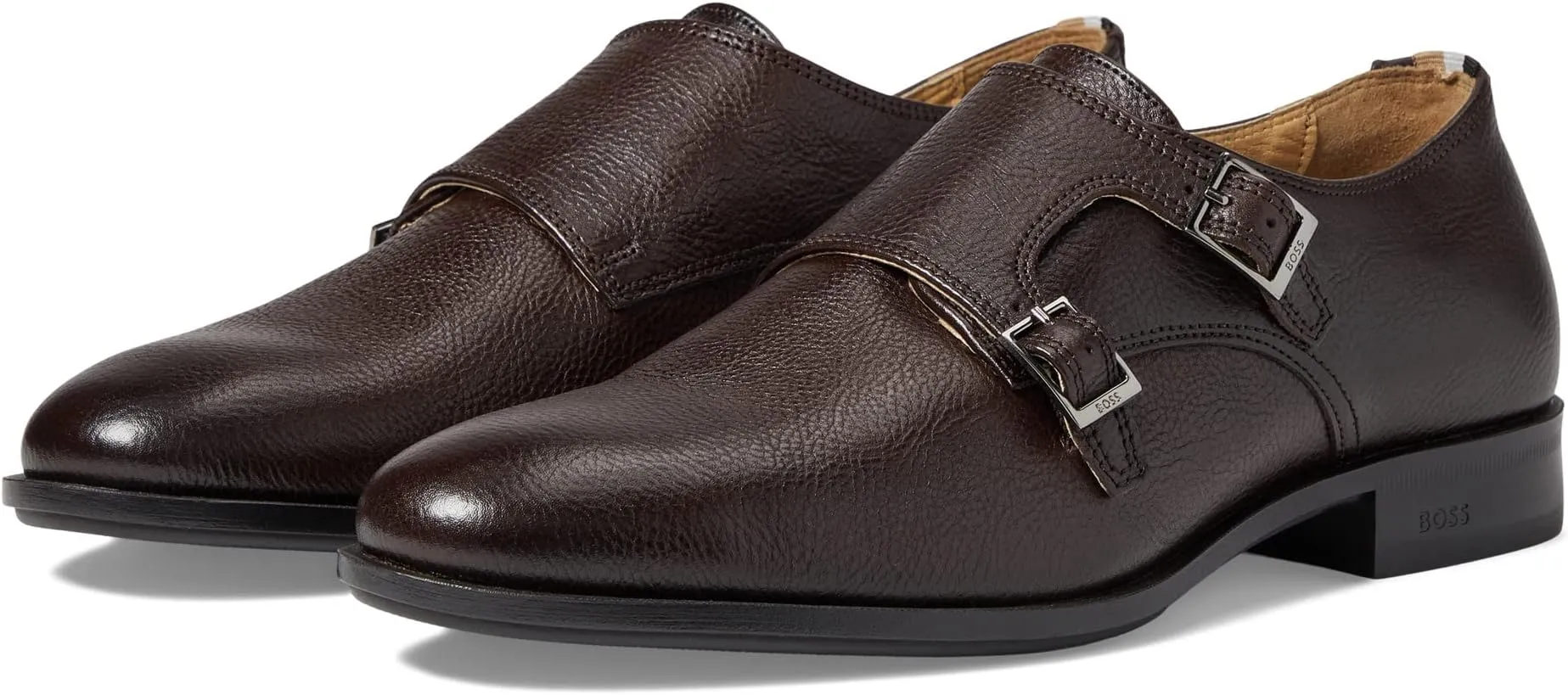 Colby Leather Double Monk Shoes BOSS Oxfords, Buck Eye Brown