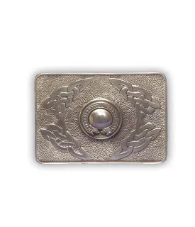 Deluxe Pewter Kilt Belt Buckle - Celtic Torq