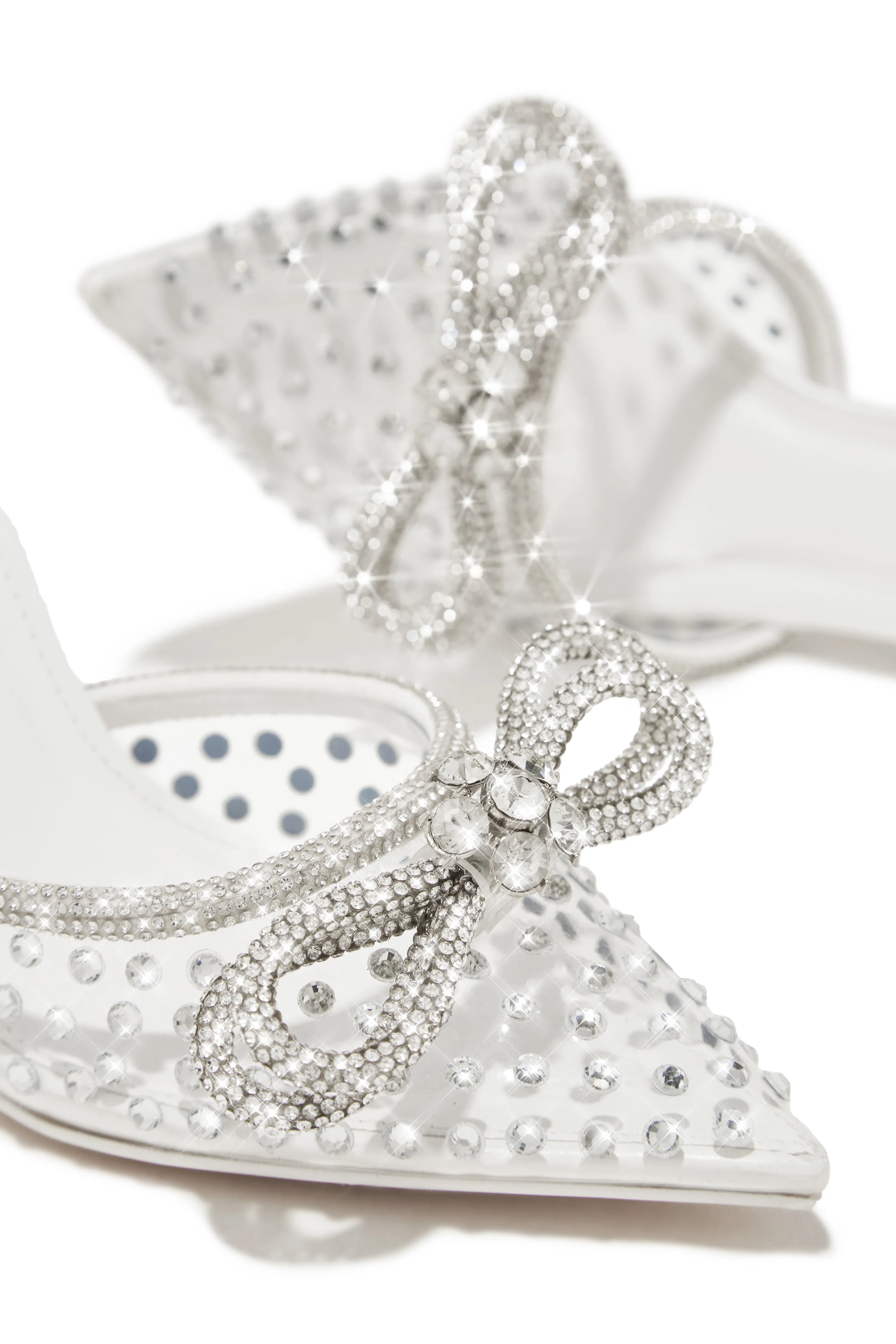 Elina Embellished Ankle Strap Pumps - White