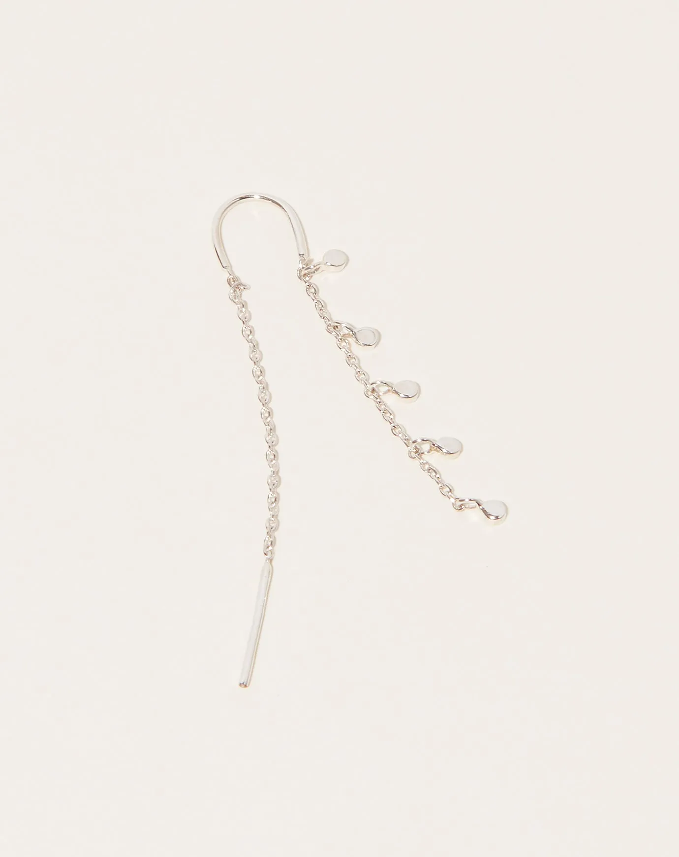 Fairy Bead Thread Through Earring in Silver