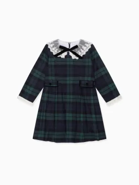 Green Tartan Diana Girl Dress