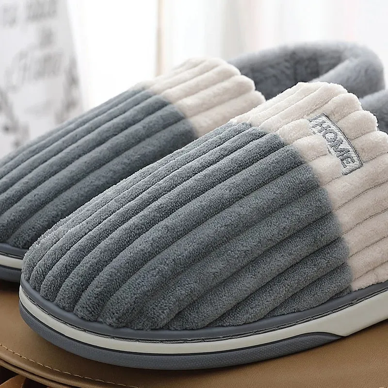 Groovywish Men Back Wrap Slippers Washable Winter Shoes