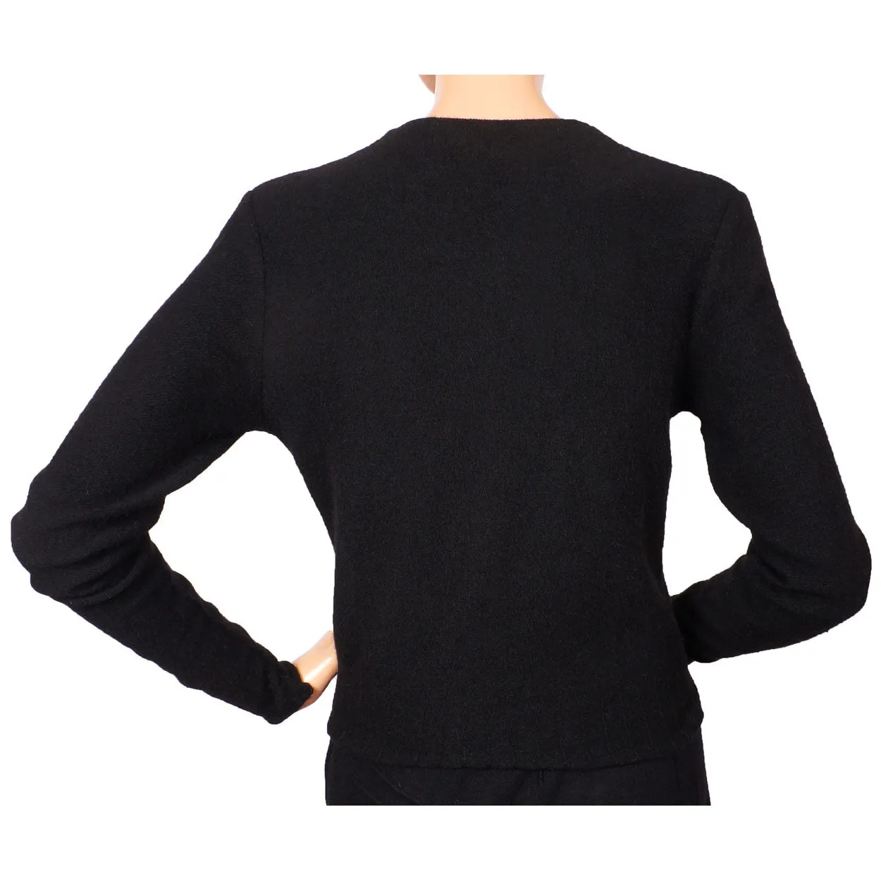 Guy Laroche Paris Sweater Black Wool &amp; Angora Blend Ladies Size S