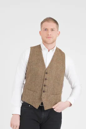 Harris Tweed Iain Waistcoat - Mustard Check