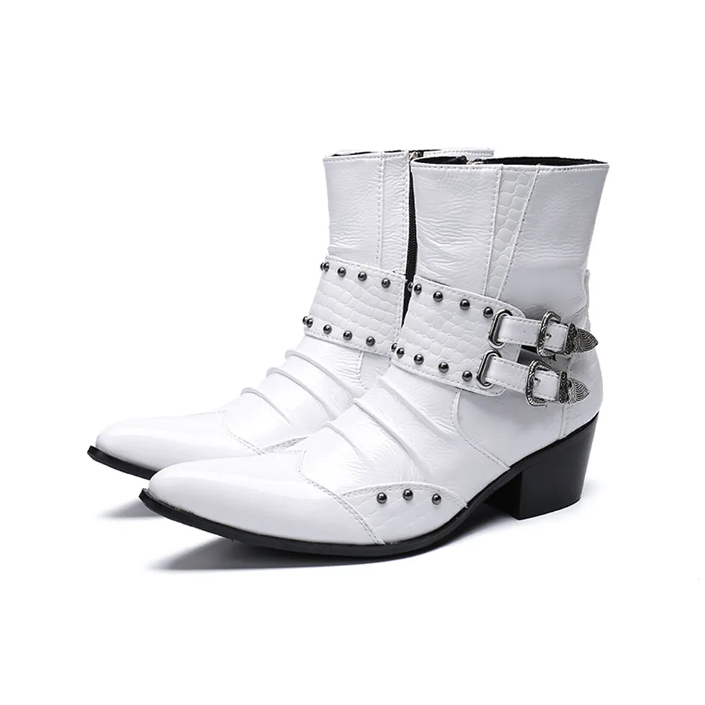 High Top Pointed Zip Men Boots