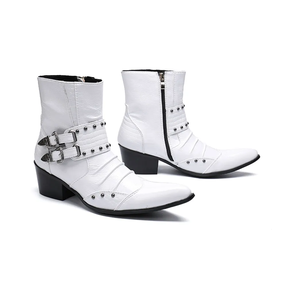 High Top Pointed Zip Men Boots