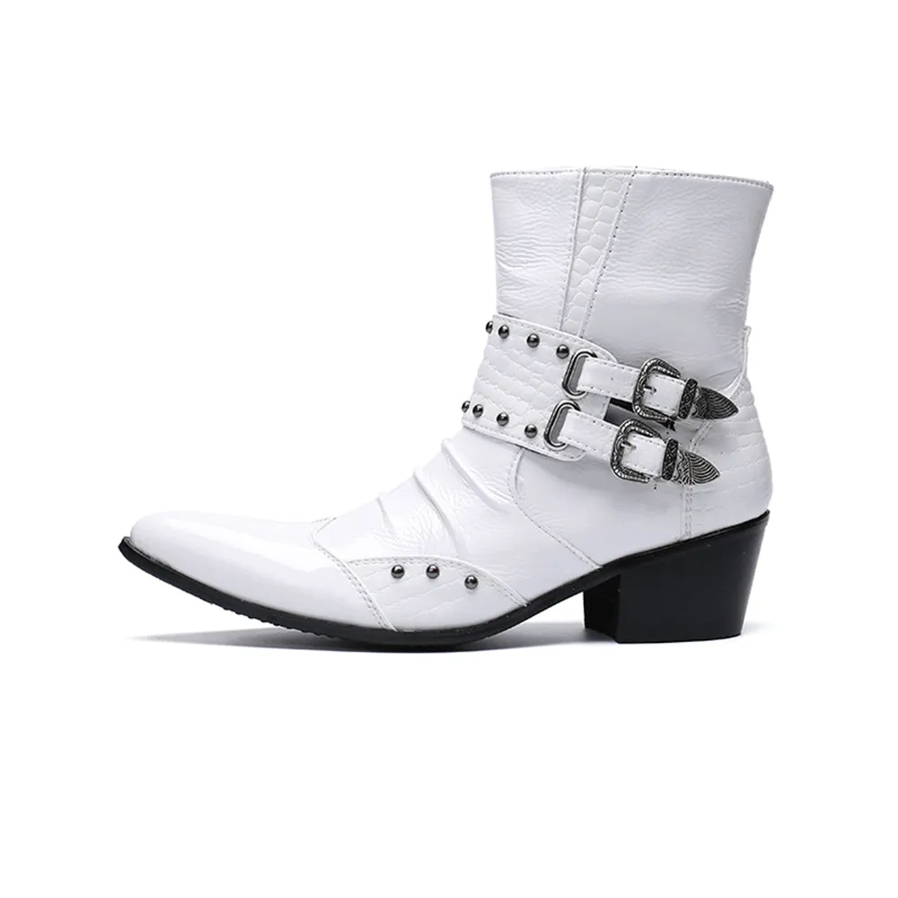 High Top Pointed Zip Men Boots