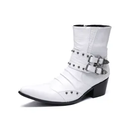 High Top Pointed Zip Men Boots