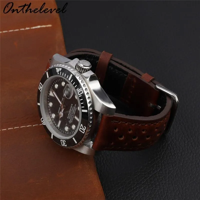 Hubert Handmade Italian Leather Rally Watch Strap With Tang Buckle