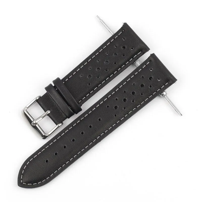 Hubert Handmade Italian Leather Rally Watch Strap With Tang Buckle