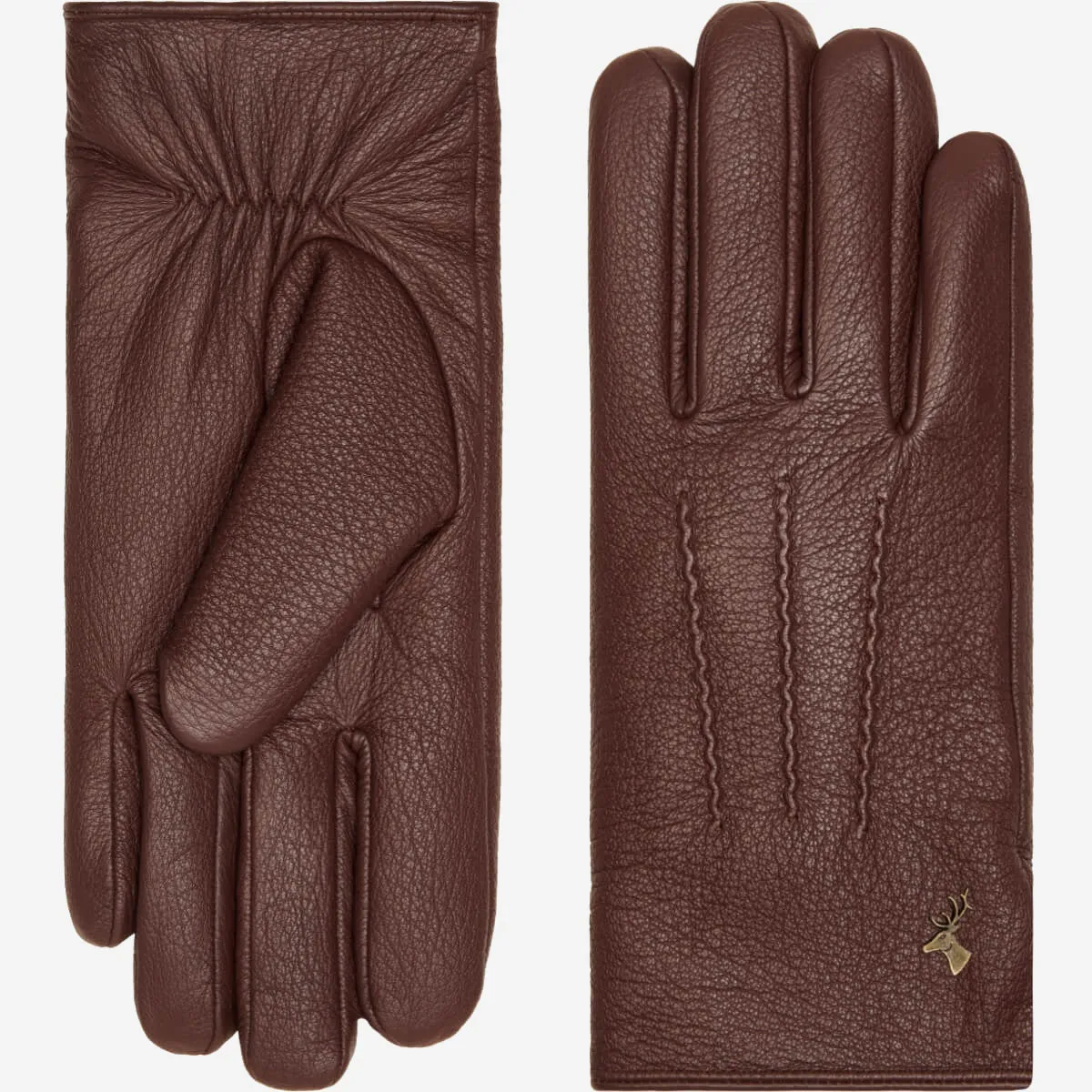 Jaxon (brown) - goatskin leather gloves with luxurious faux fur lining & touchscreen feature