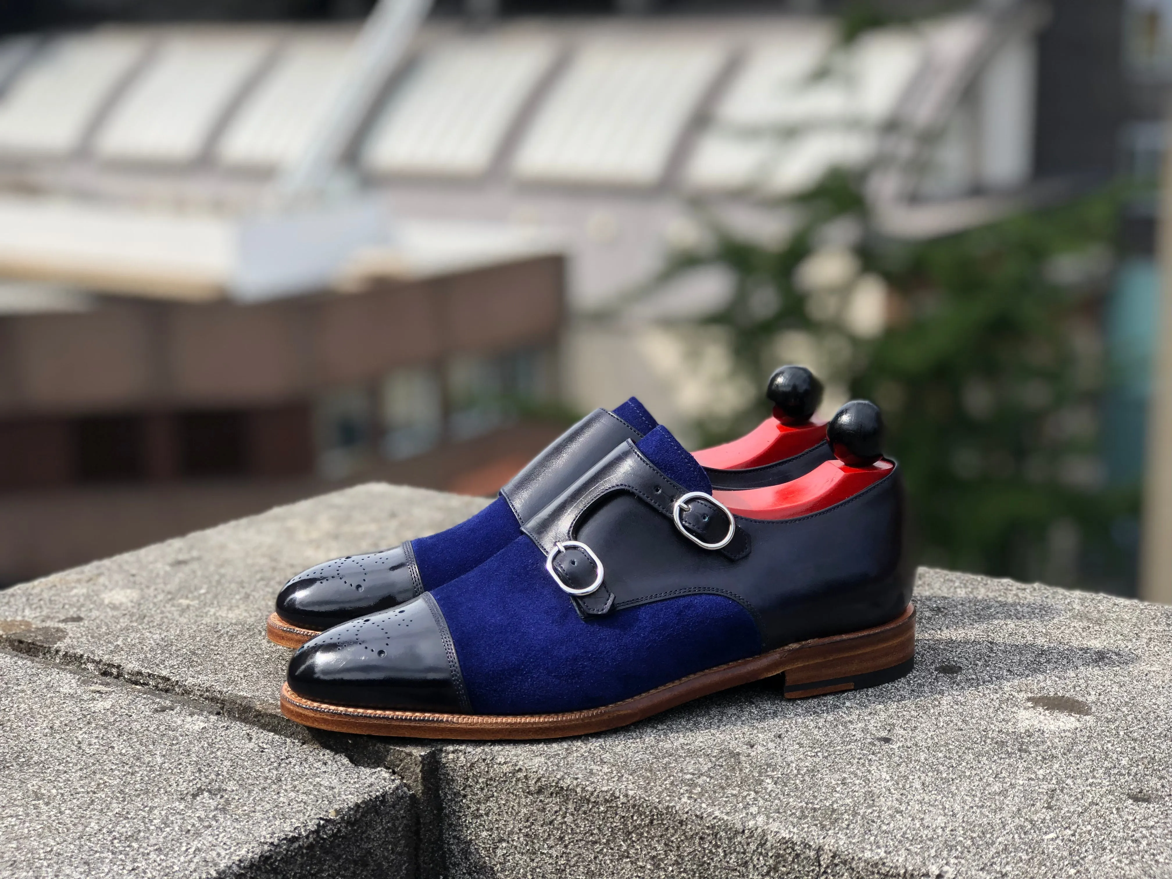 Kent - MTO - Midnight Calf / Blue Suede - TMG Last - Natural Leather Sole