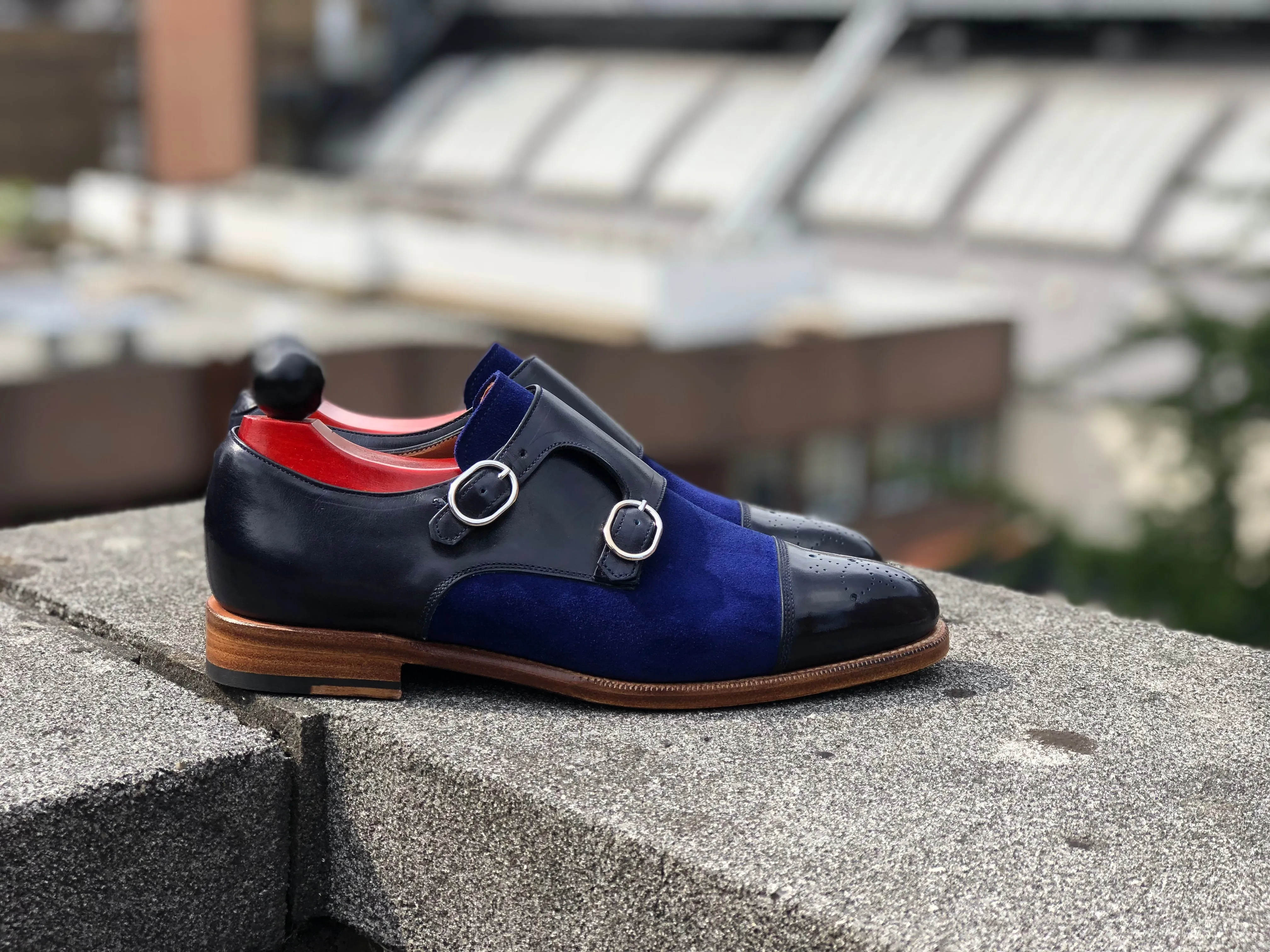 Kent - MTO - Midnight Calf / Blue Suede - TMG Last - Natural Leather Sole