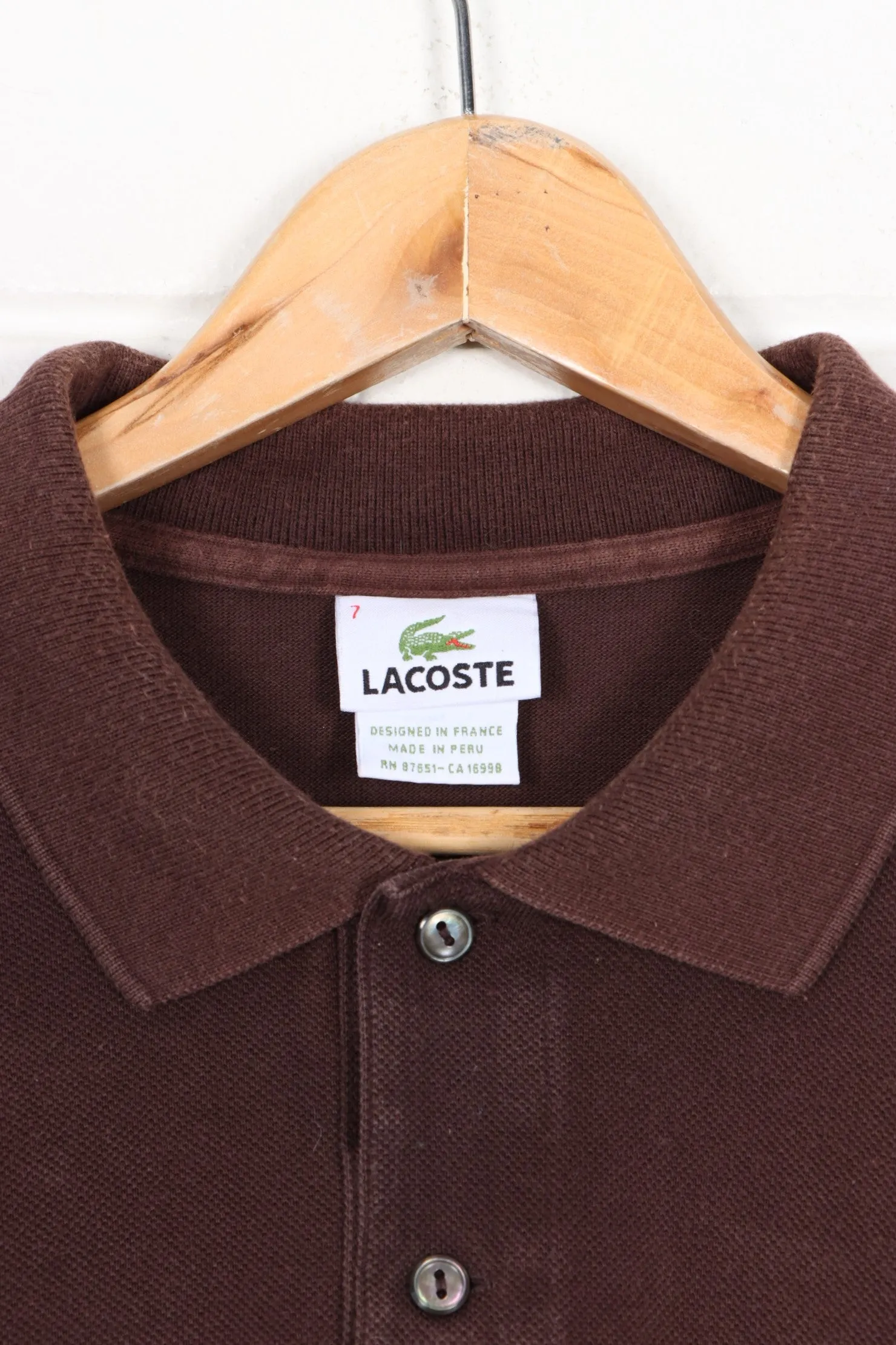 LACOSTE Chocolate Brown Classic Polo Shirt (XL)