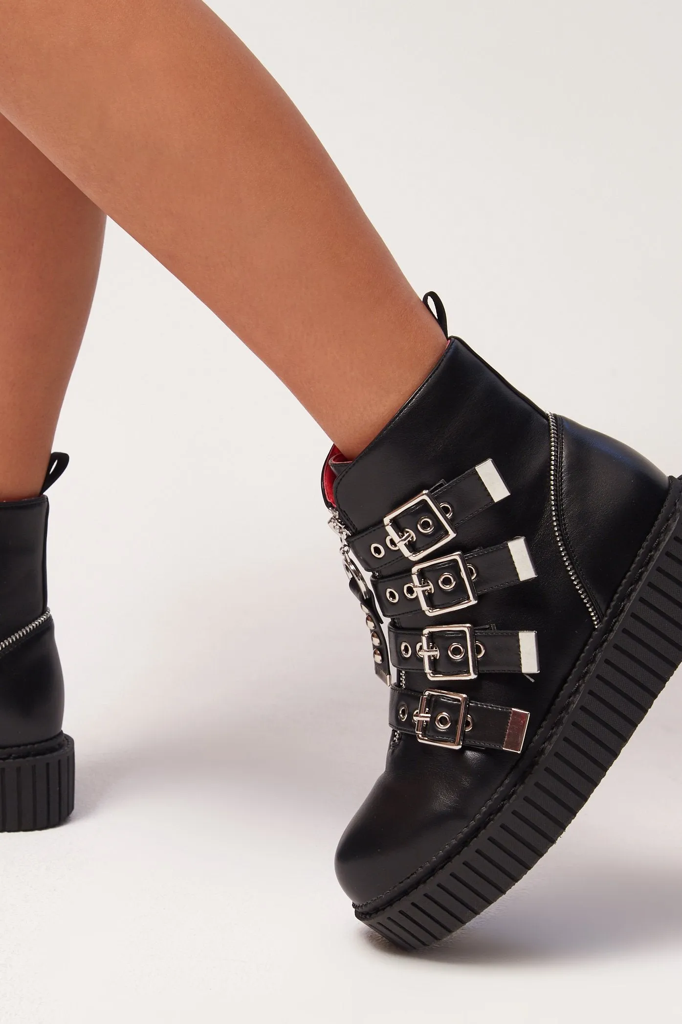 Lamoda Chunky Black PU Boots