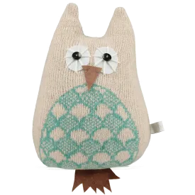 Large Knitted Feather Jade Owl With Lavender