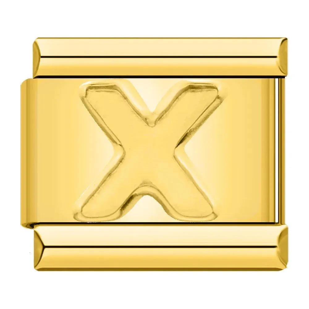 Letter X in Gold, on Gold