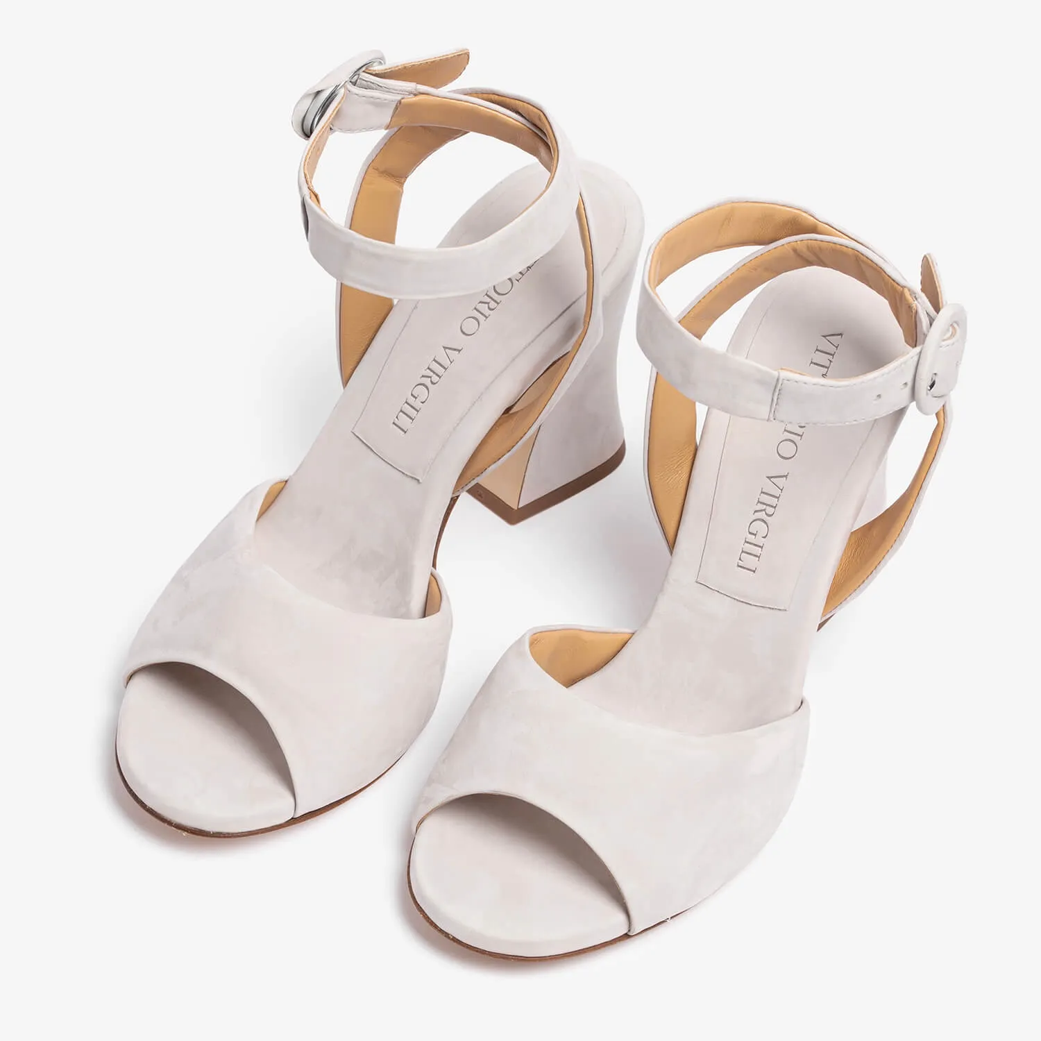 Light grey women's nubuck sandal