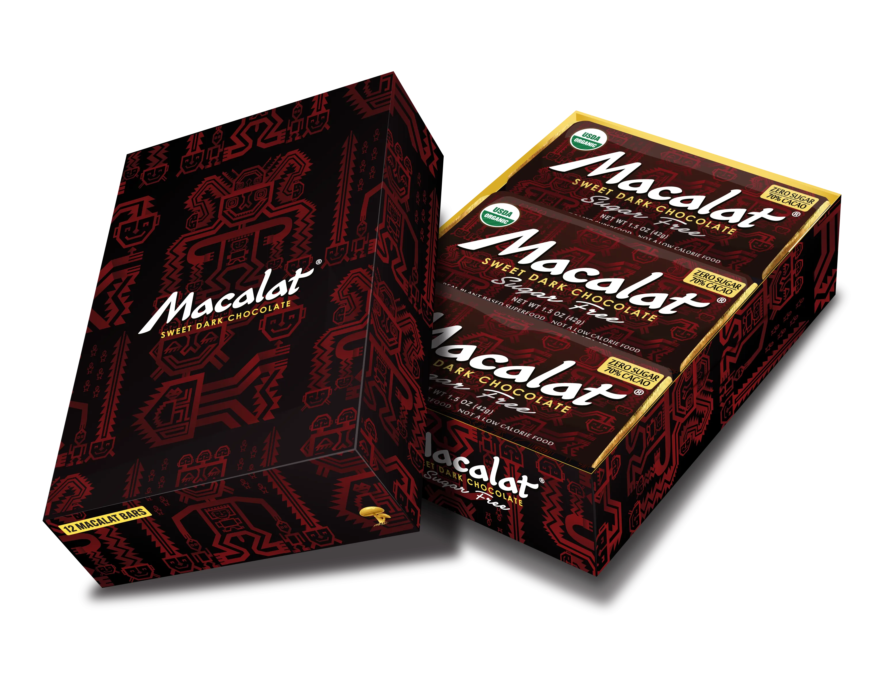 Macalat Sweet Dark Chocolate Bars-Sugar Free 12 pack