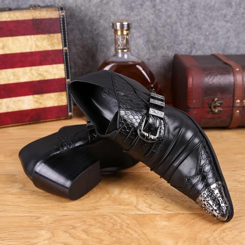 Menn Lace Up Steel Toe Monk Strap Shoes