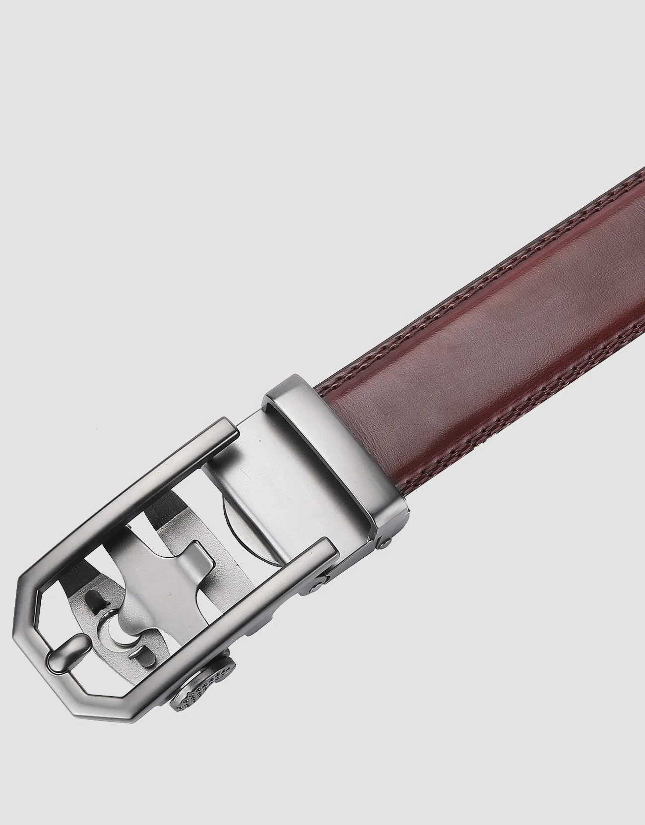 Men's Hollowed Masterwork Leather Ratchet Belt