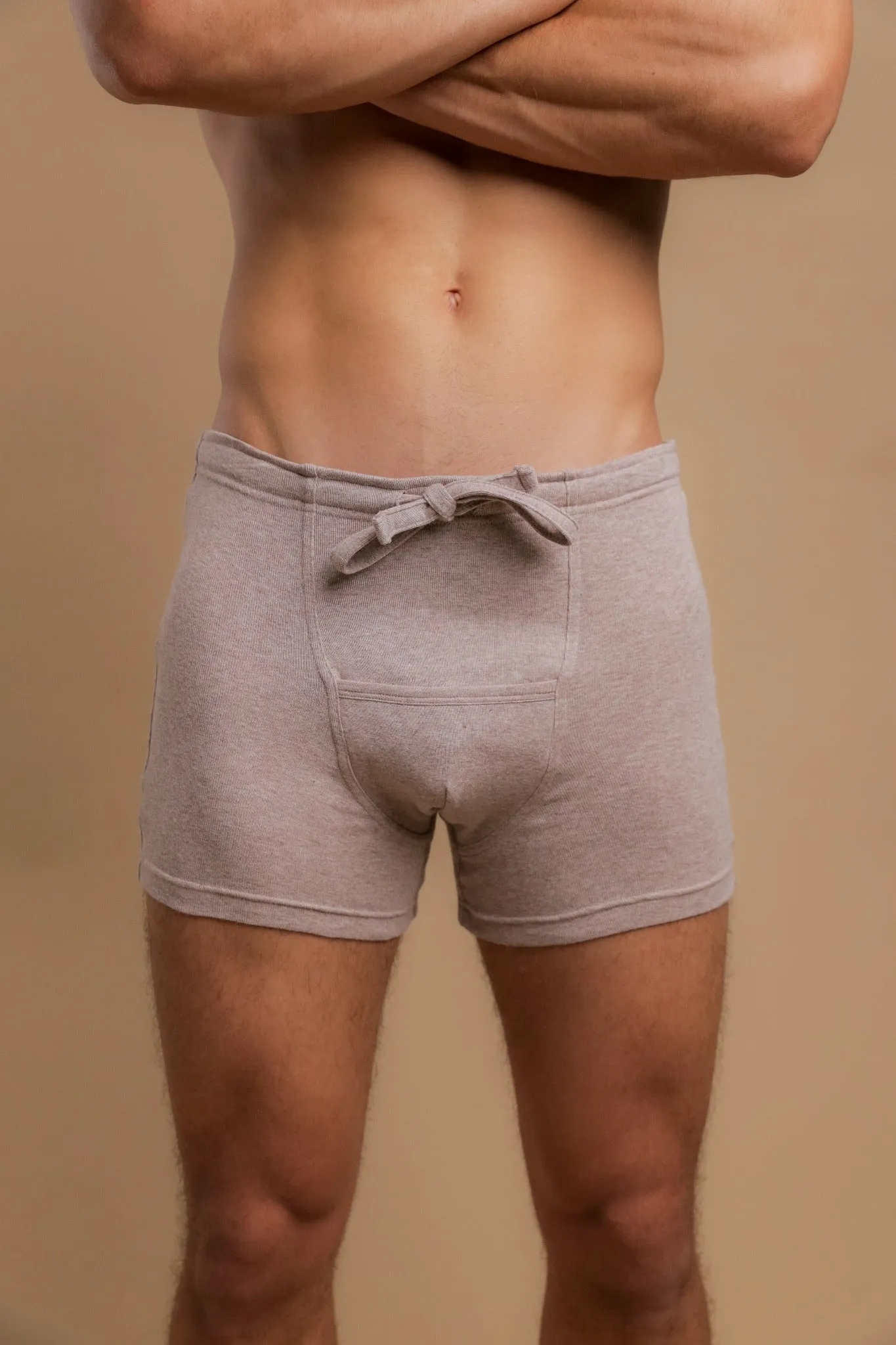 Men's Rib Drawstring Boxer Brief with Fly