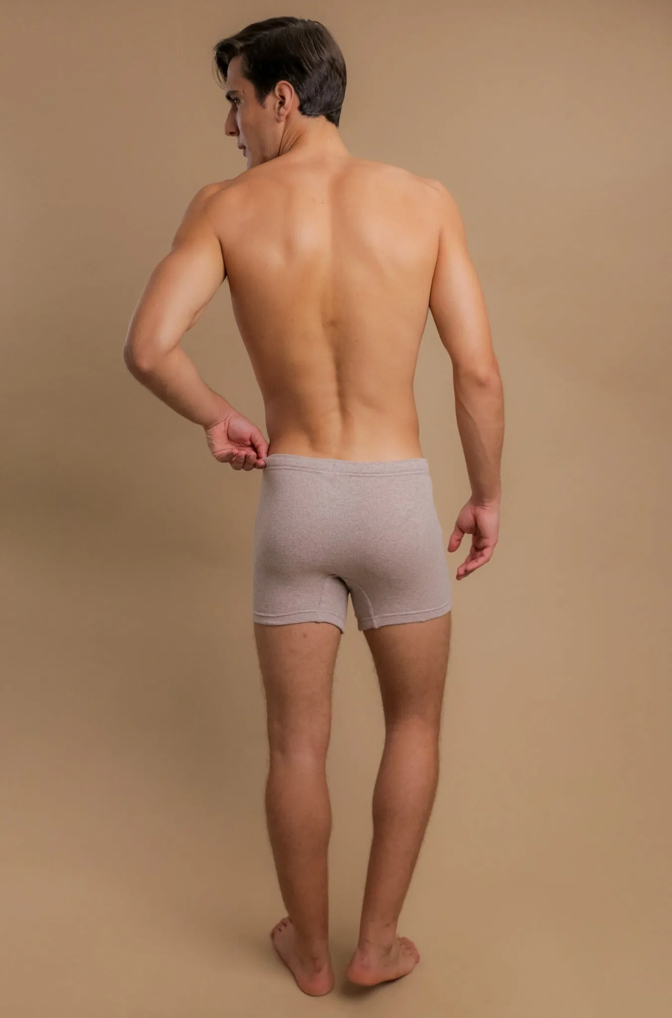 Men's Rib Drawstring Boxer Brief with Fly