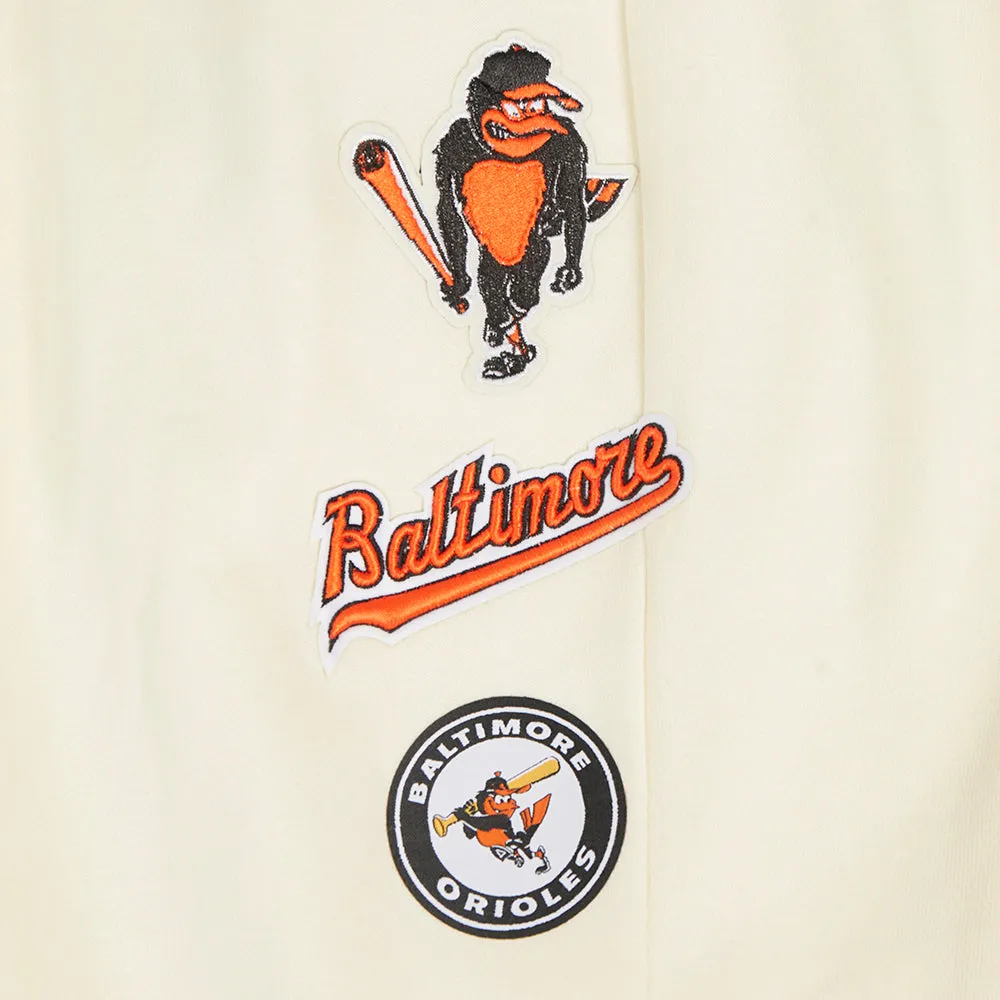 MLB BALTIMORE ORIOLES RETRO CLASSIC WOMEN'S RIB SWEATPANT (EGGSHELL/ BLACK)