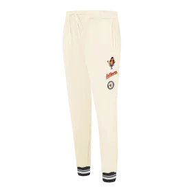 MLB BALTIMORE ORIOLES RETRO CLASSIC WOMEN'S RIB SWEATPANT (EGGSHELL/ BLACK)