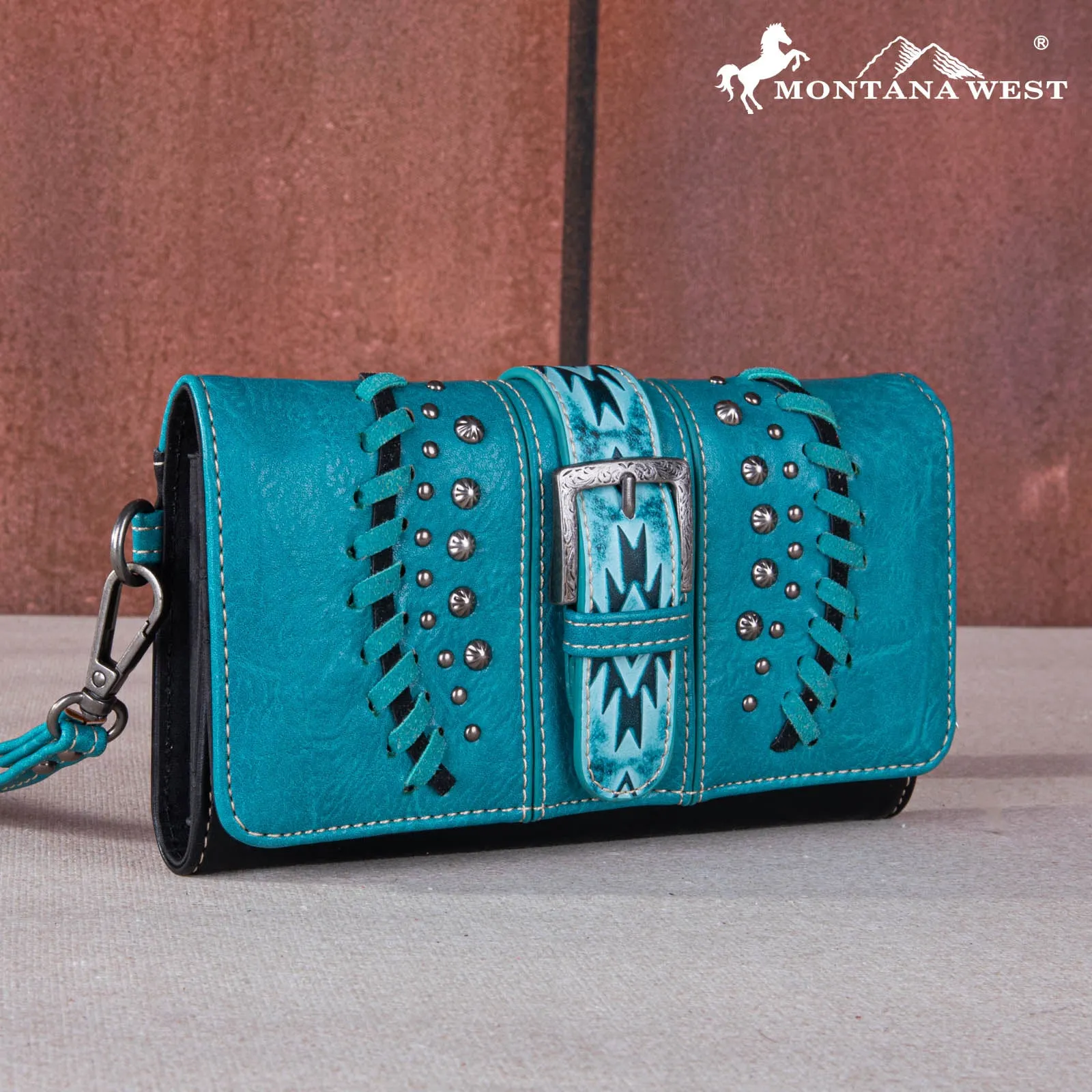 MW1134-W018 Montana West Aztec Buckle Collection Wallet