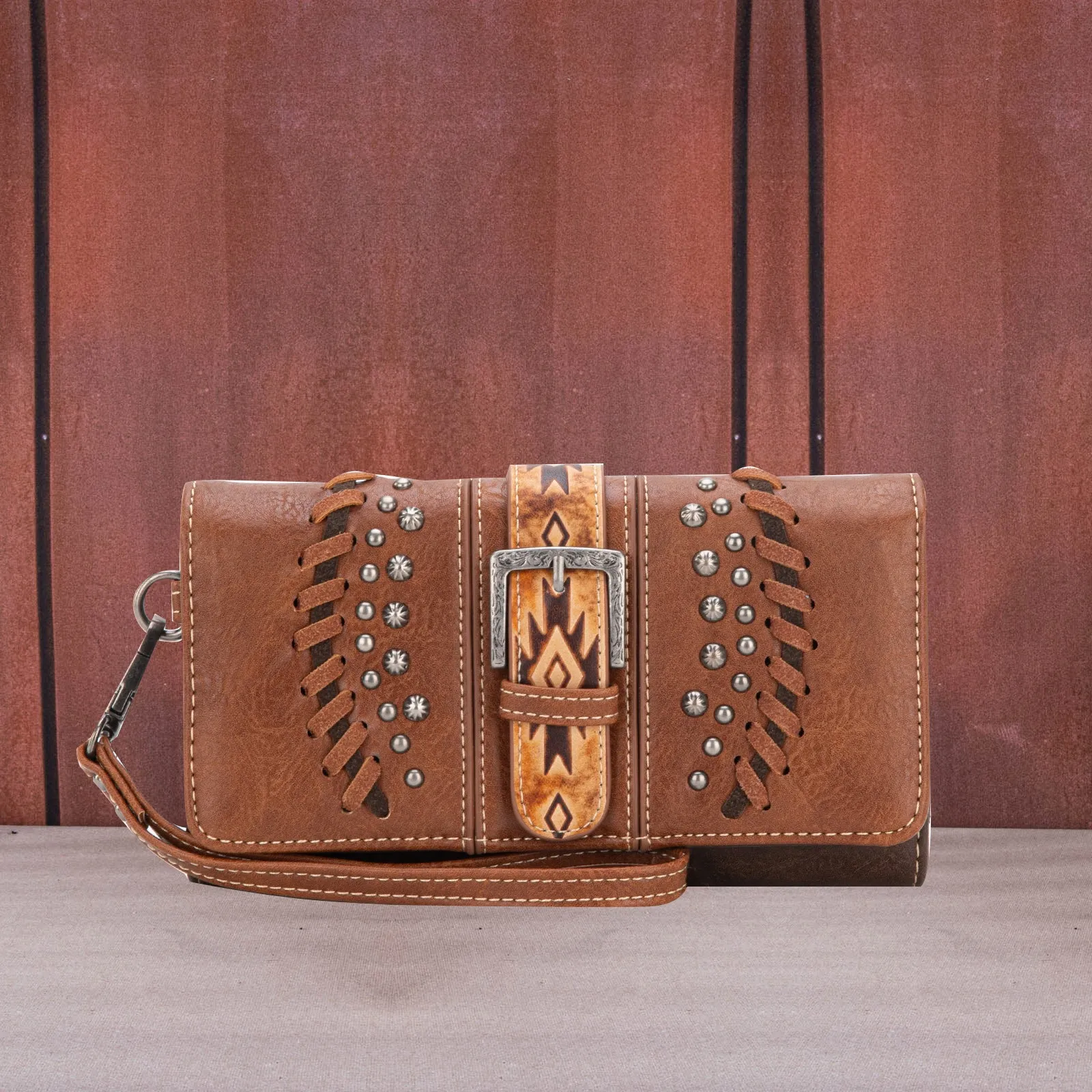 MW1134-W018 Montana West Aztec Buckle Collection Wallet