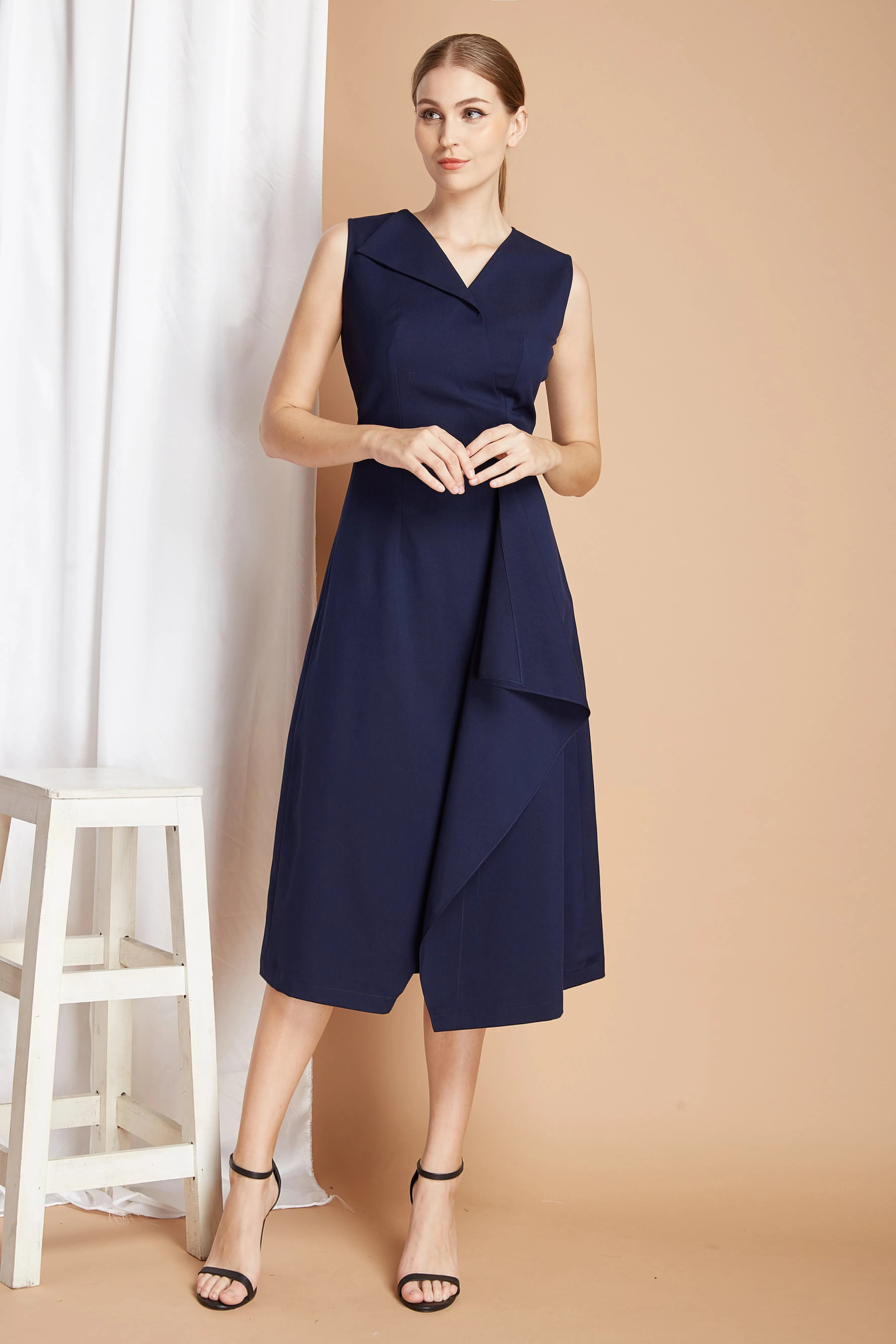 navy draped - draped front dress as on duchess