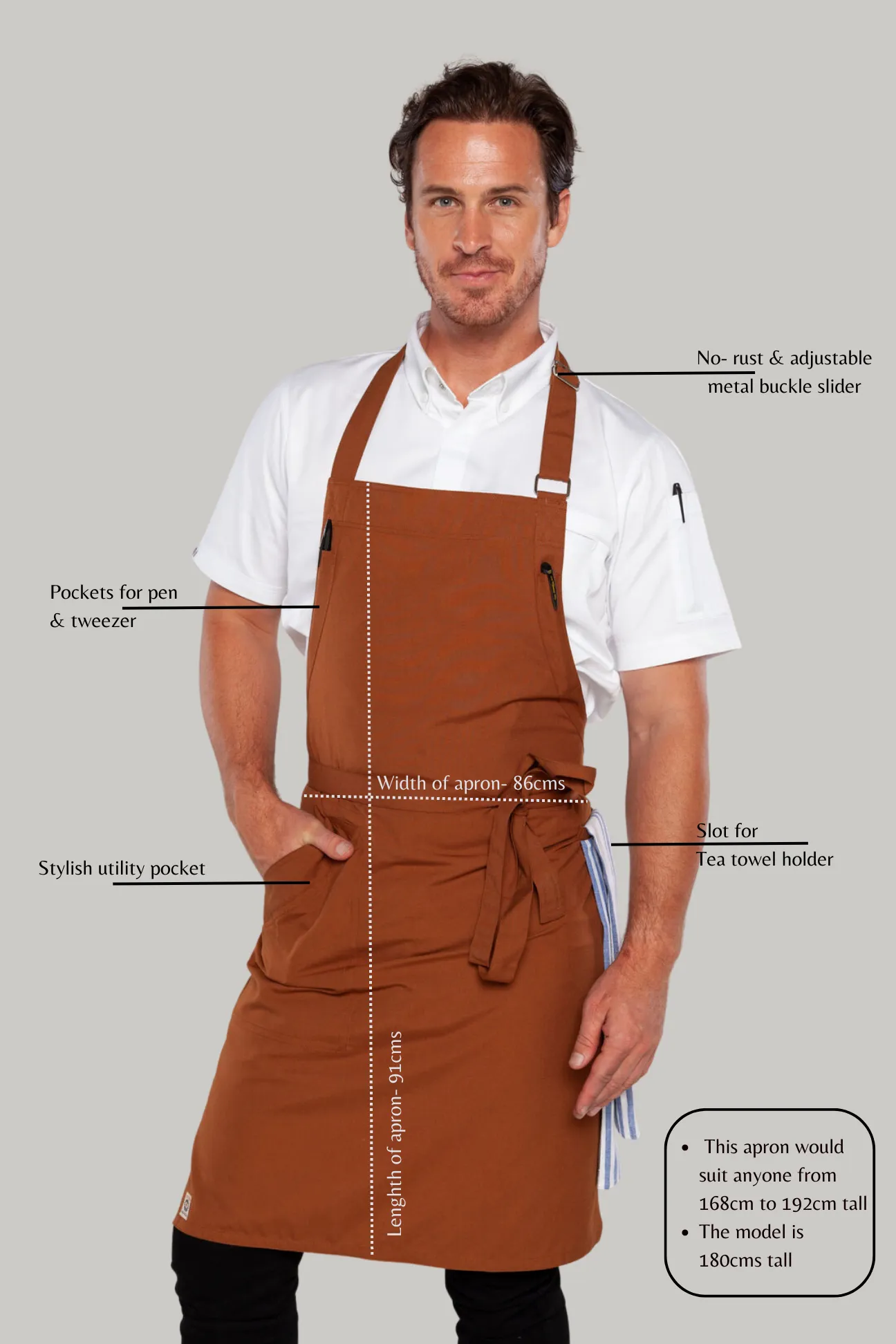 Niche Cinnamon bib Chef Apron one size