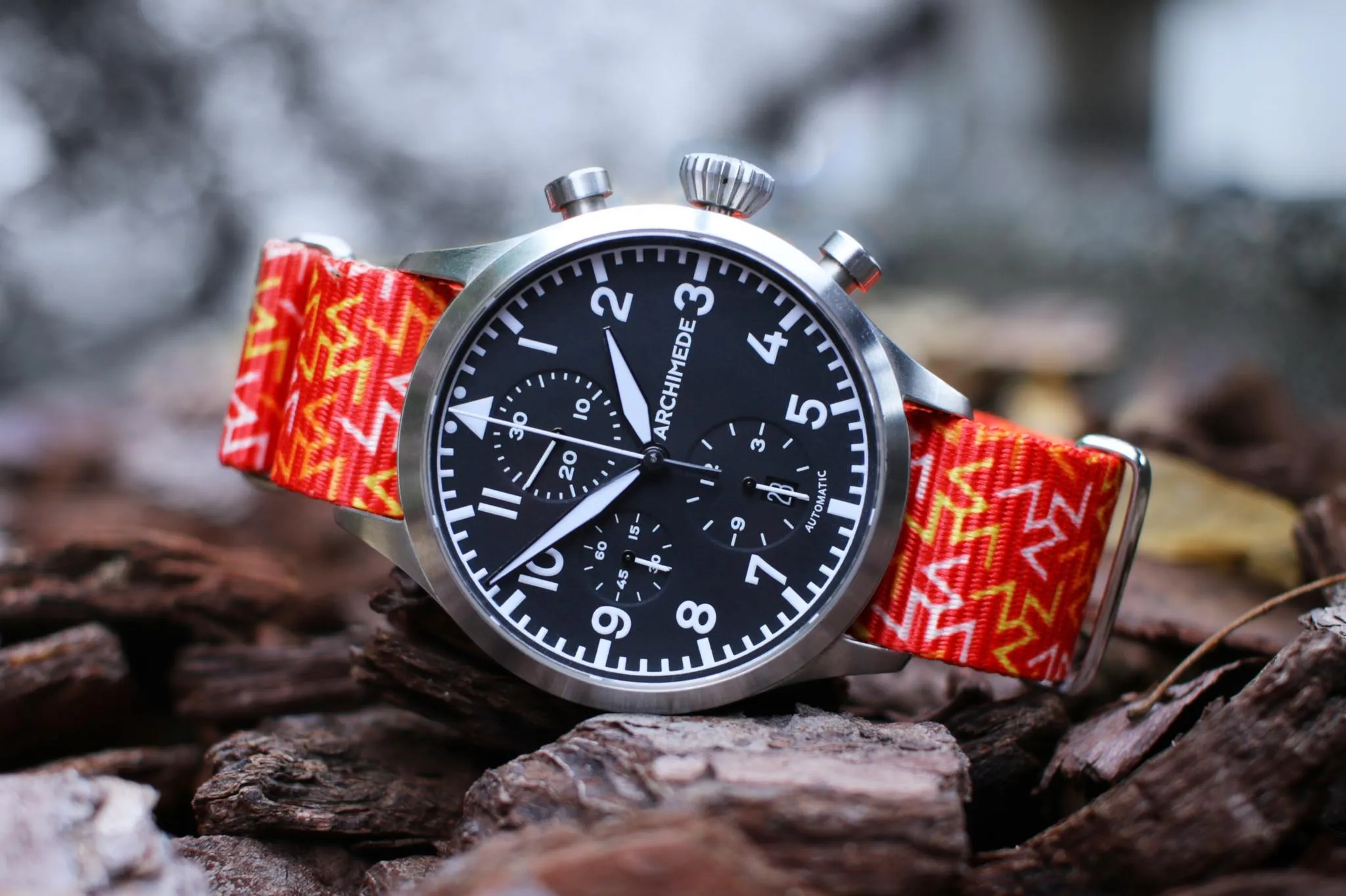 Orange Tangy Graphic Watch Strap