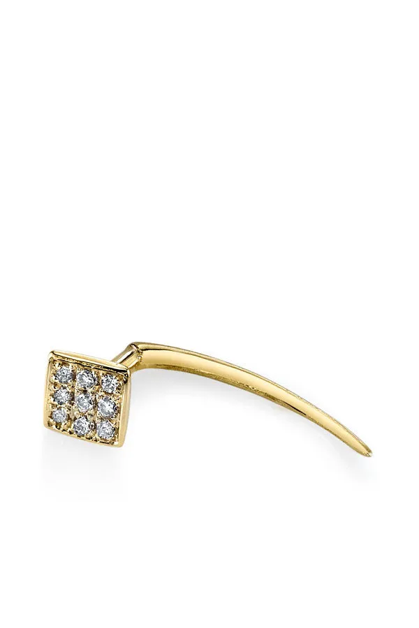 Pave Square Infinite Tusk Earring (Sold Out)