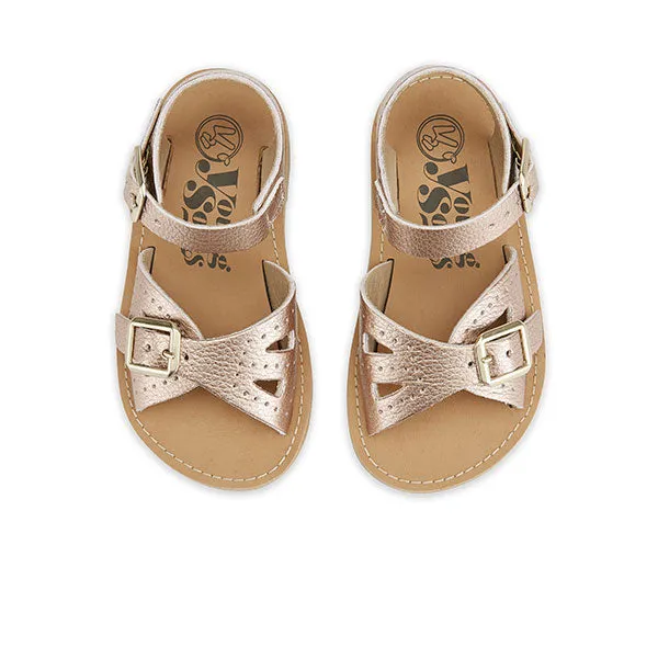 Pearl Vegan Kids Sandal Rose Gold Synthetic Leather