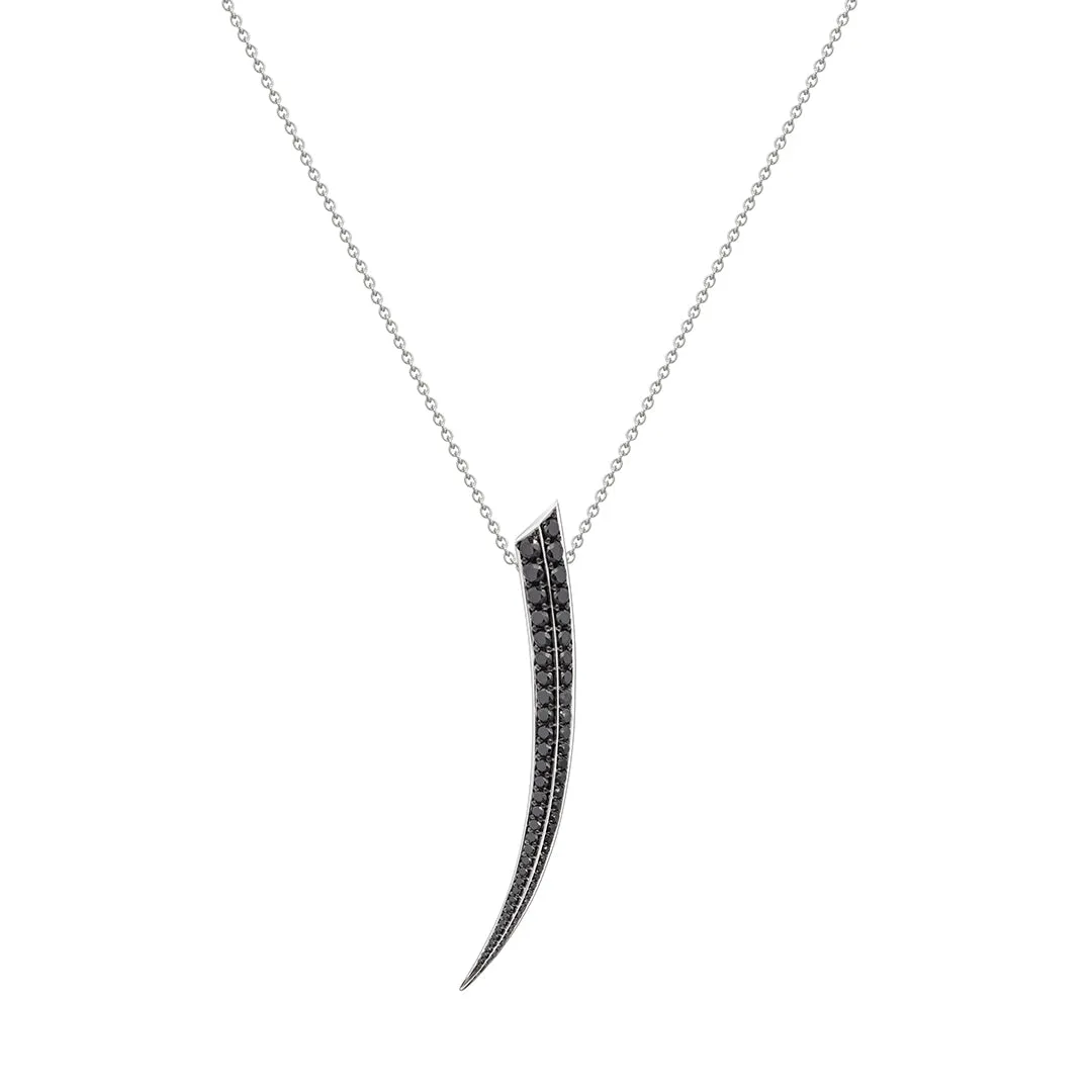 Sabre Fine Medium Necklace - 18ct White Gold & Black Diamond