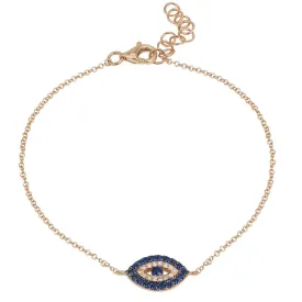 Sapphire & Diamond Evil Eye Bracelet