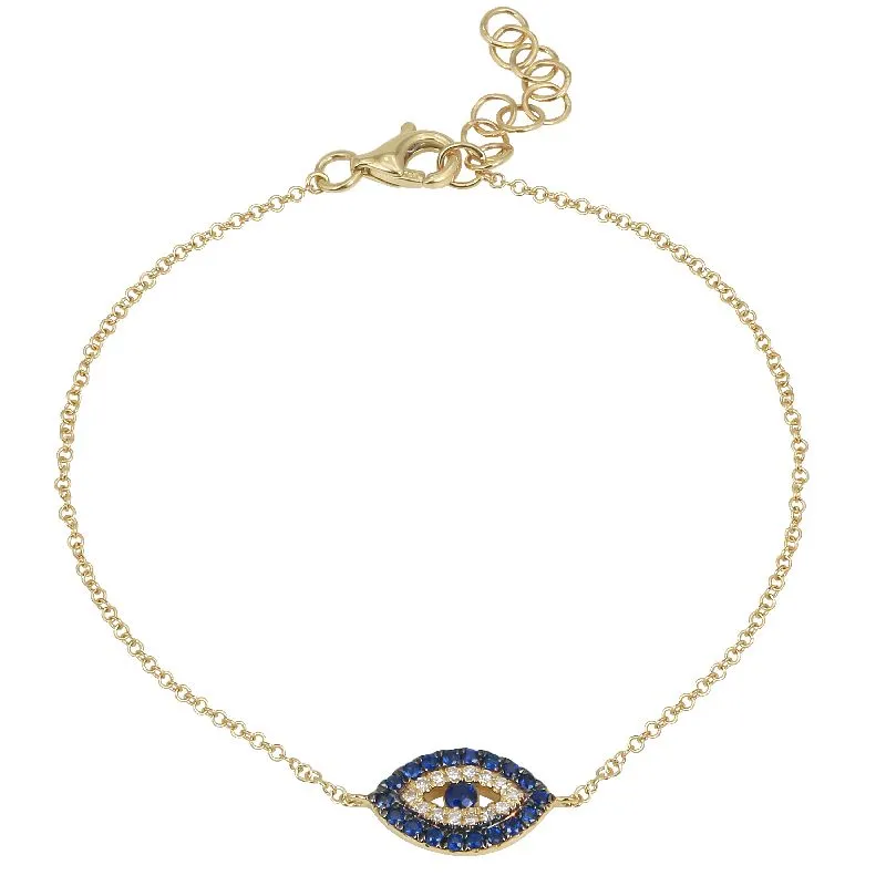 Sapphire & Diamond Evil Eye Bracelet